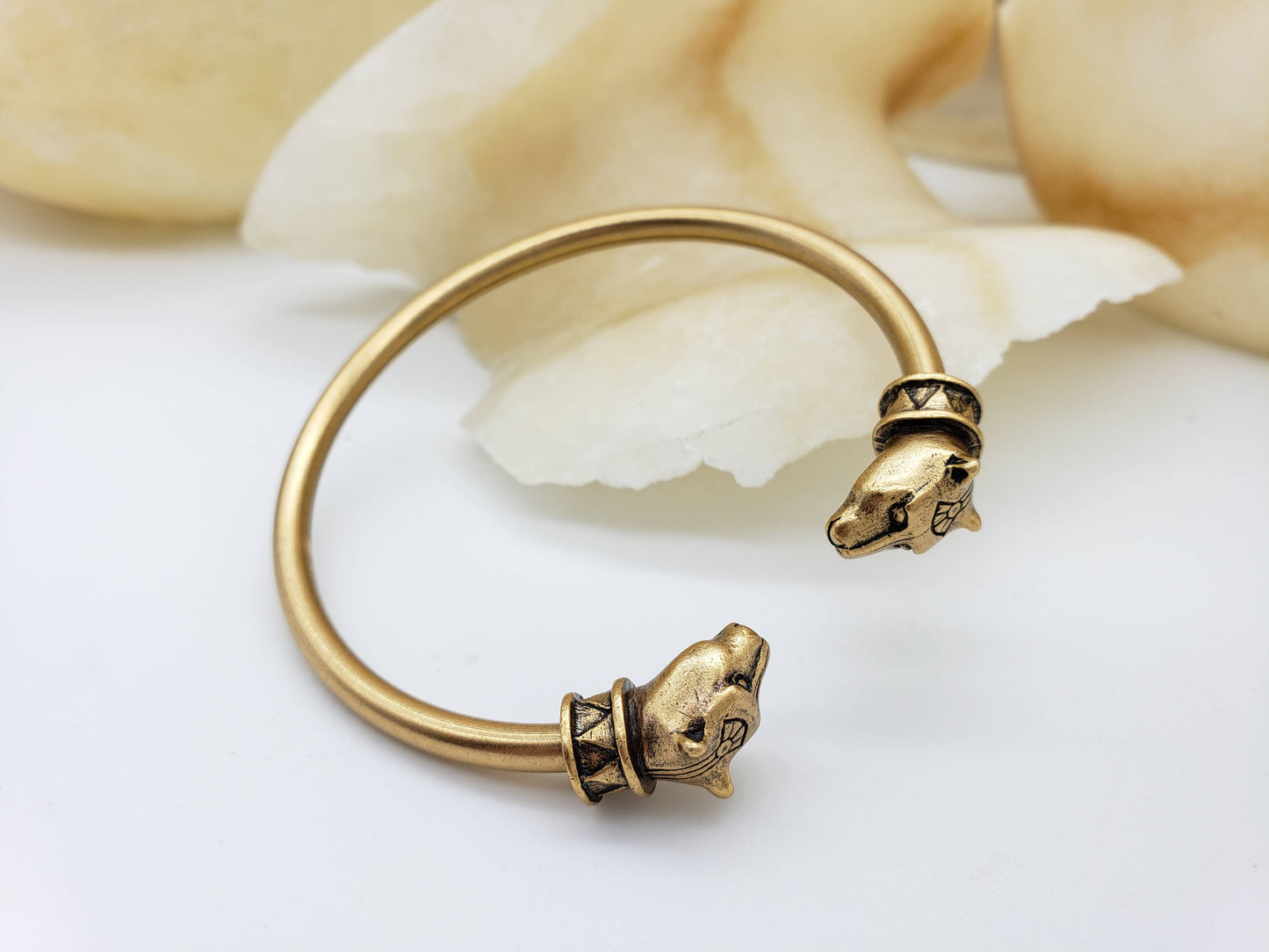 Gold - Egyptian Cat Cuff Bracelet - Bastet Goddess