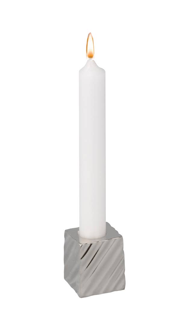 Silver Cube candle holder (1/2" Candle)
