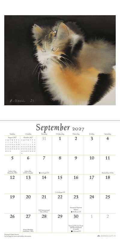 Artful Cat 2027 Mini Wall Calendar by Endre Penovác: Calendar; 24 pages / English