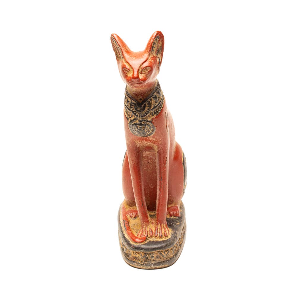 Bastet Cat Red Small - 4.25" - Egyptian Goddess