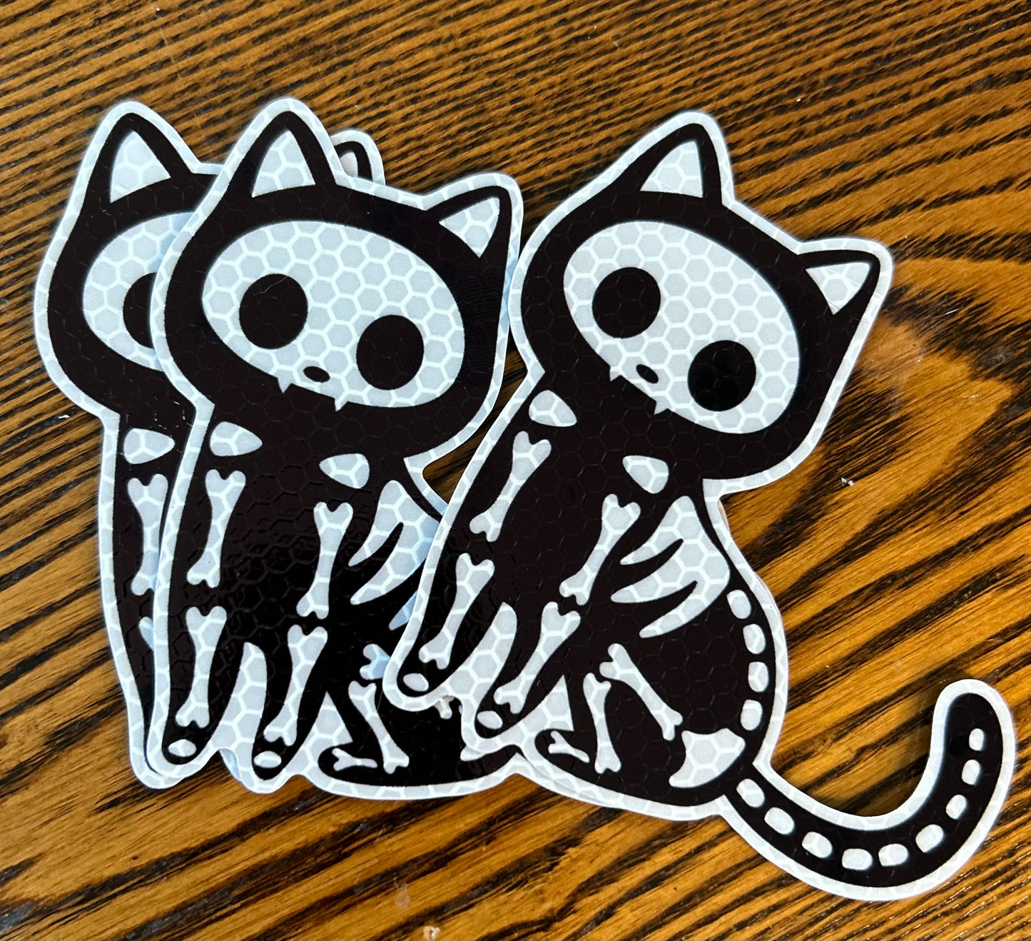 Reflective Skeleton Kitty Magnets
