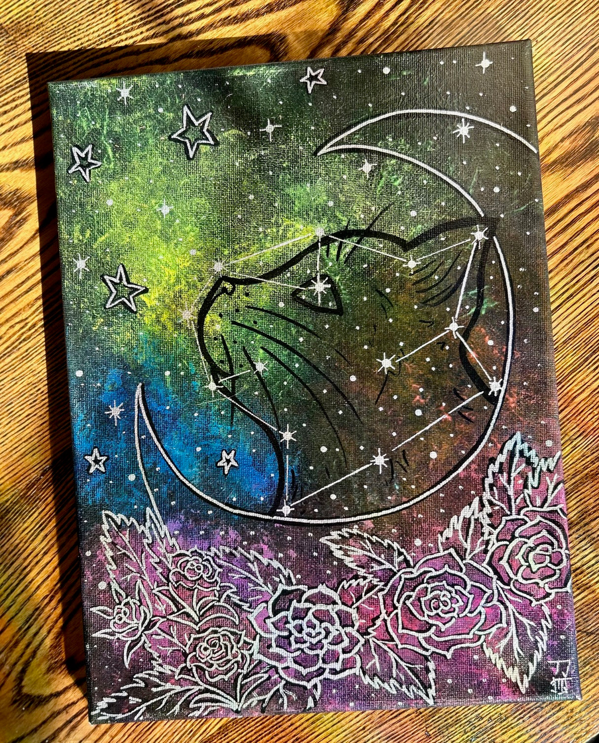 Celestial Cat Painting