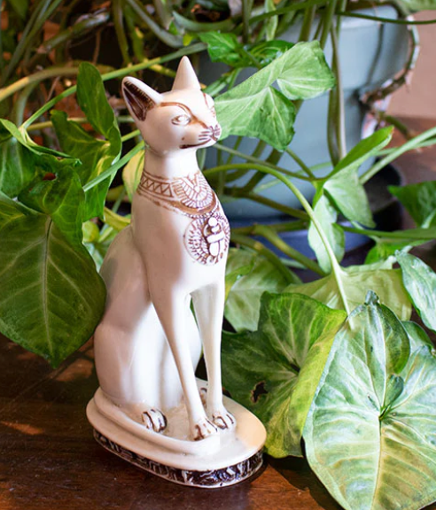 Bastet Cats Statues - White Medium 8"