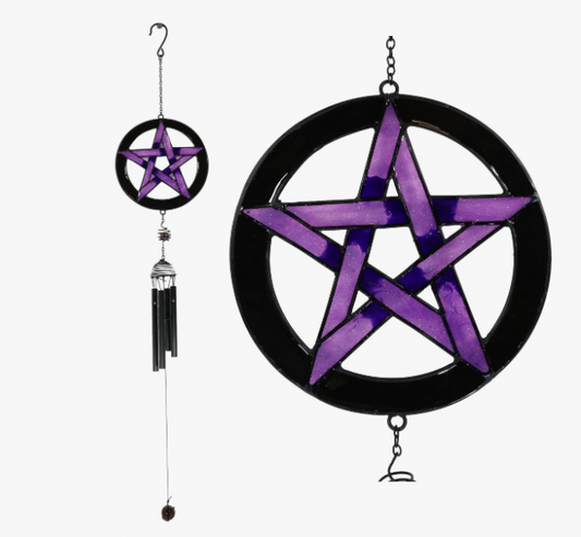 Purple Pentagram Windchime