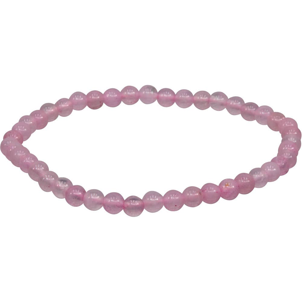 Rose Quartz Bracelet 4mm Round Beads