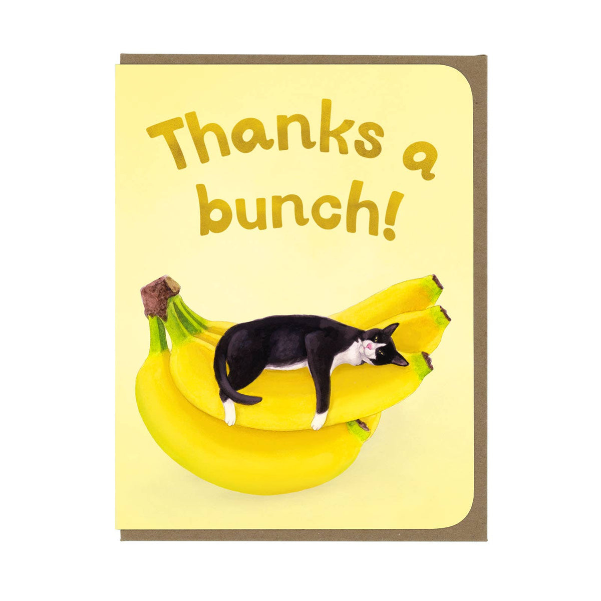 Thank You - Cat and Bananas - Greeting Card
