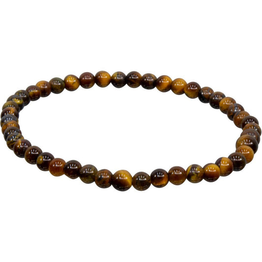 Tiger Eye Bracelet 4mm Round Beads