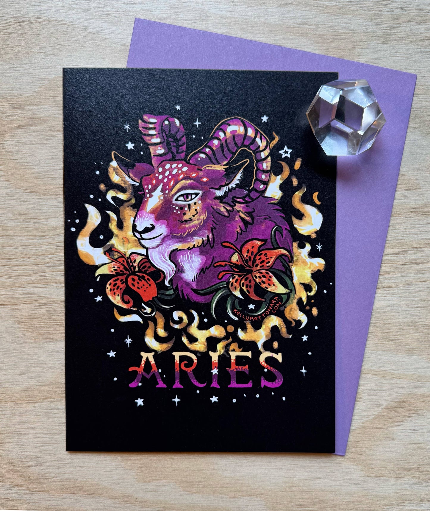 "Aries" Zodiac Ram Design , 5" x 7" Greeting Card