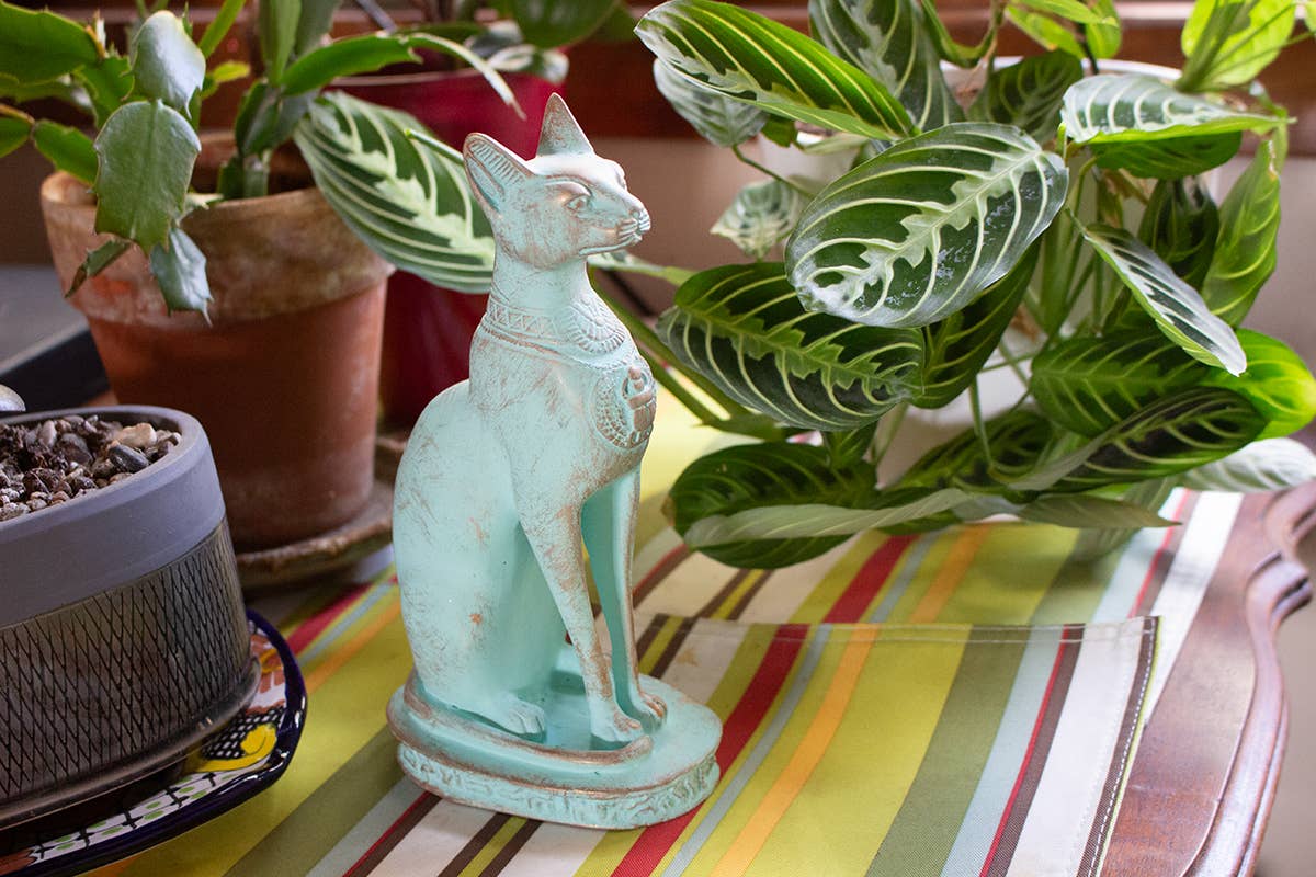 Bastet Cat Statues - Patina: Large