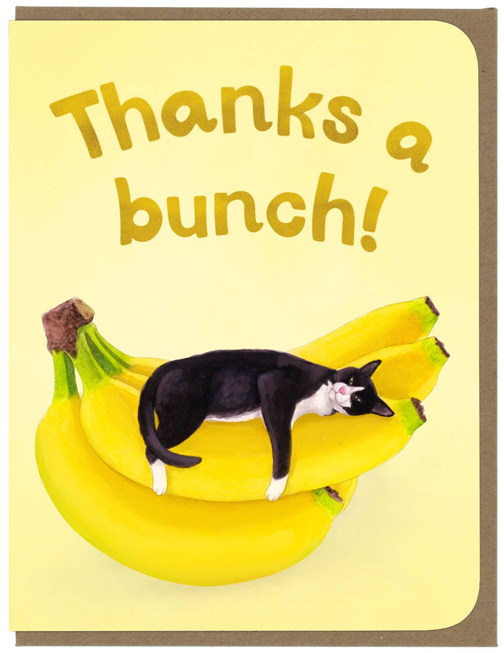 Thank You - Cat and Bananas - Greeting Card
