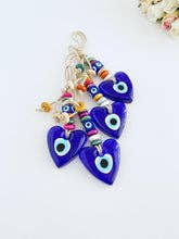 Heart Evil Eye Wall Hanging, Glass Evil Eye Home Decor