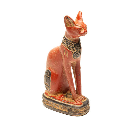Bastet Cat Red Small - 4.25" - Egyptian Goddess