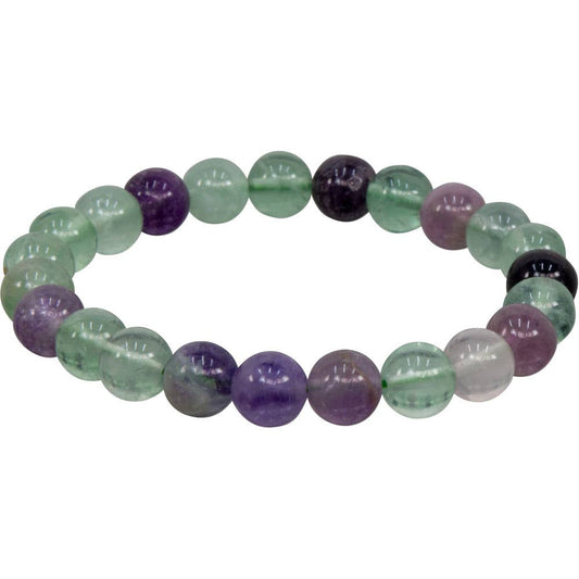 Fluorite Bracelet 8mm Round Beads