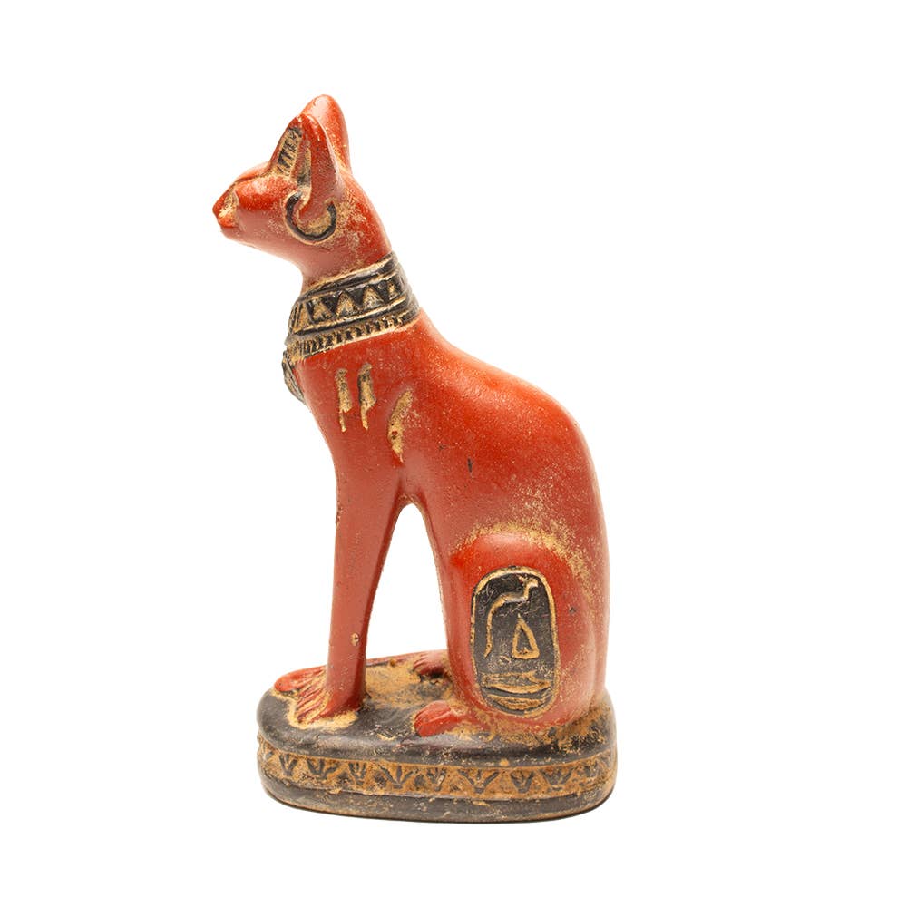 Bastet Cat Red Small - 4.25" - Egyptian Goddess