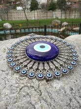 Large Glass Blue Evil Eye Wall Hanging Ornament