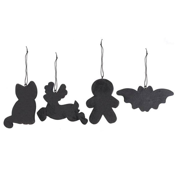 Black Skeleton Ornaments (set of 4)