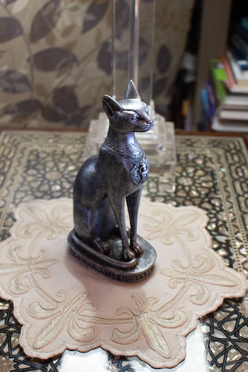 Bastet Cat Silver Med - 8"