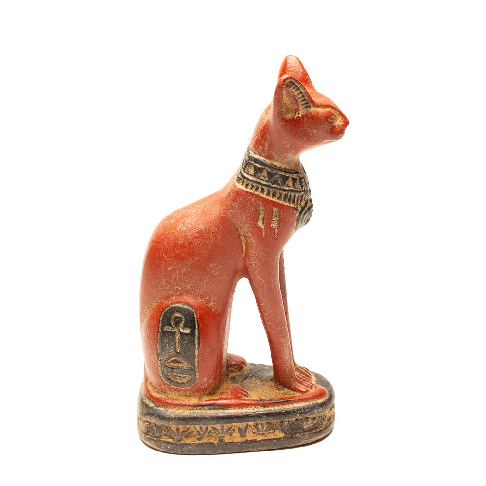 Bastet Cat Red Small - 4.25" - Egyptian Goddess