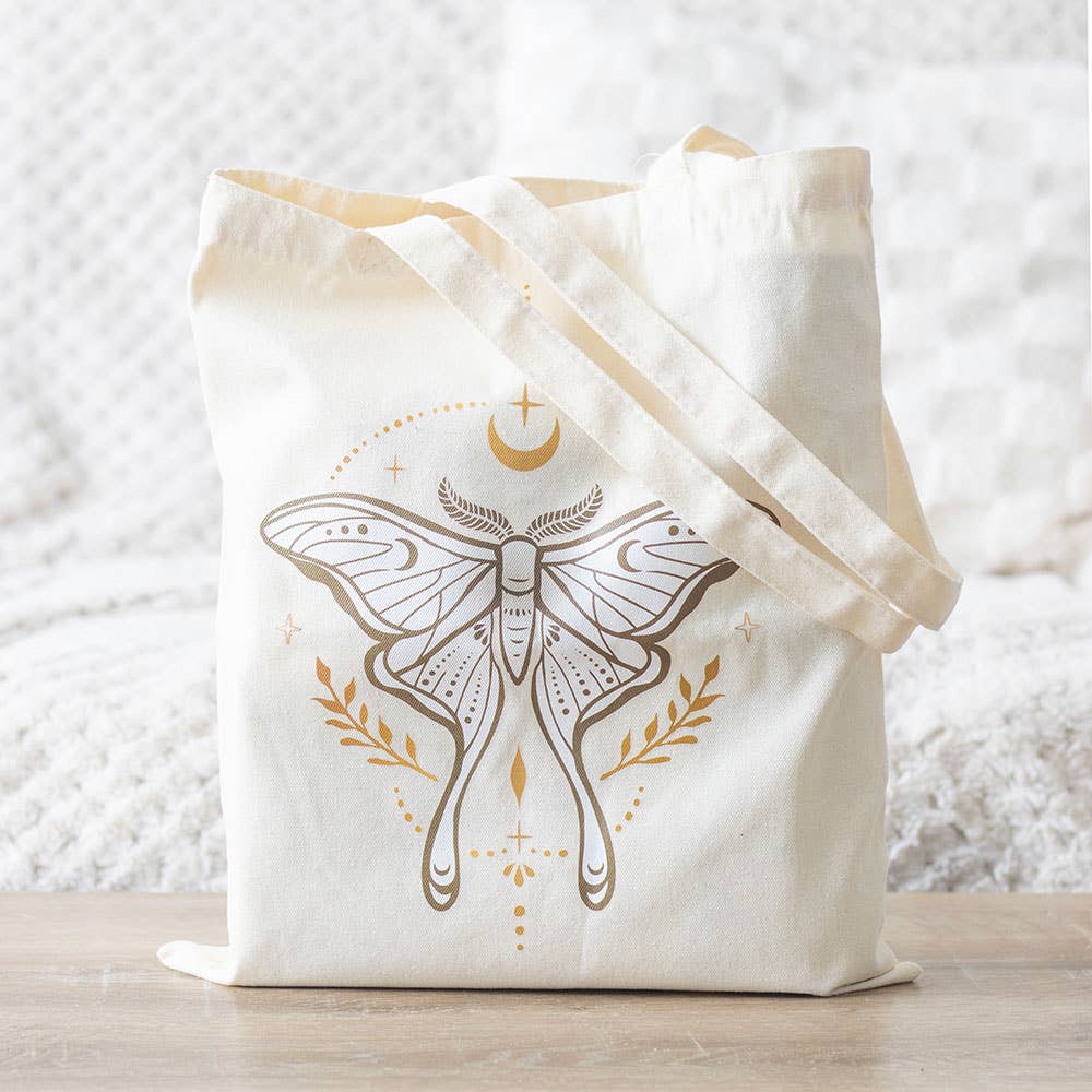 Light Luna Moth Tote Bag (Polycotton)