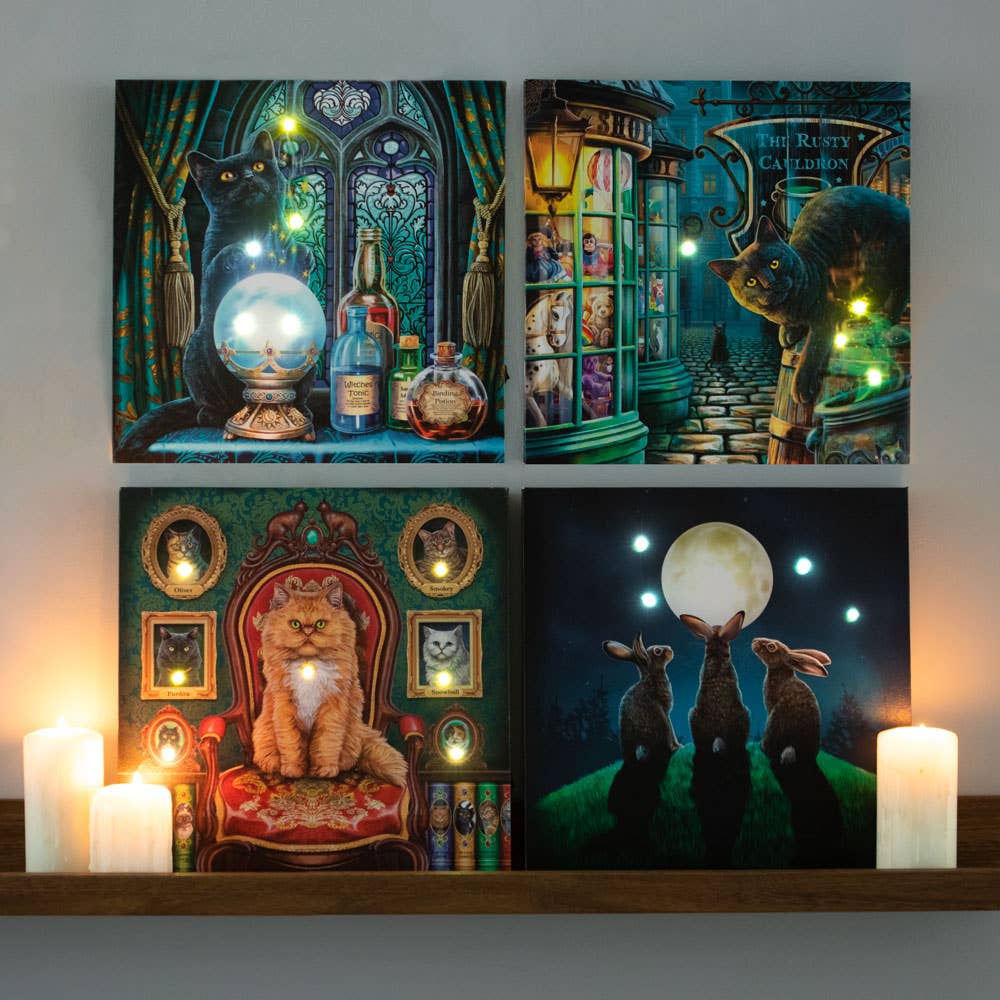 The Witches Apprentice Light Up Canvas Plaque by Lisa Parker