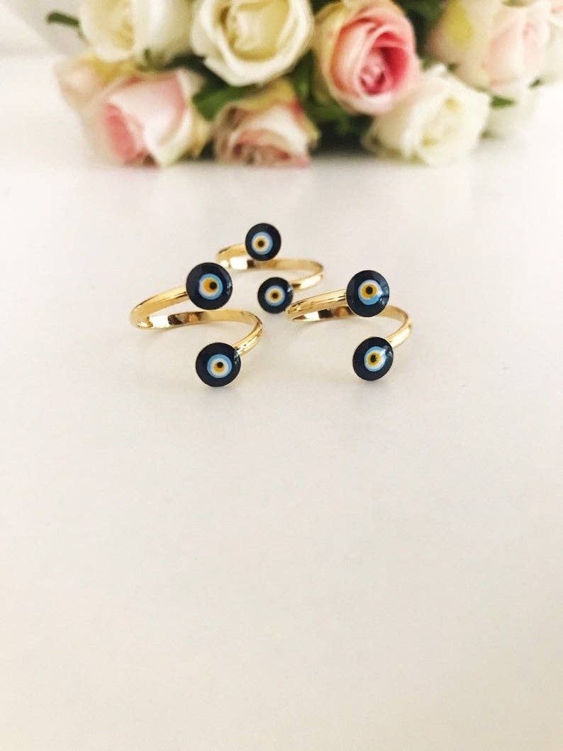 Adjustable Evil Eye  Ring