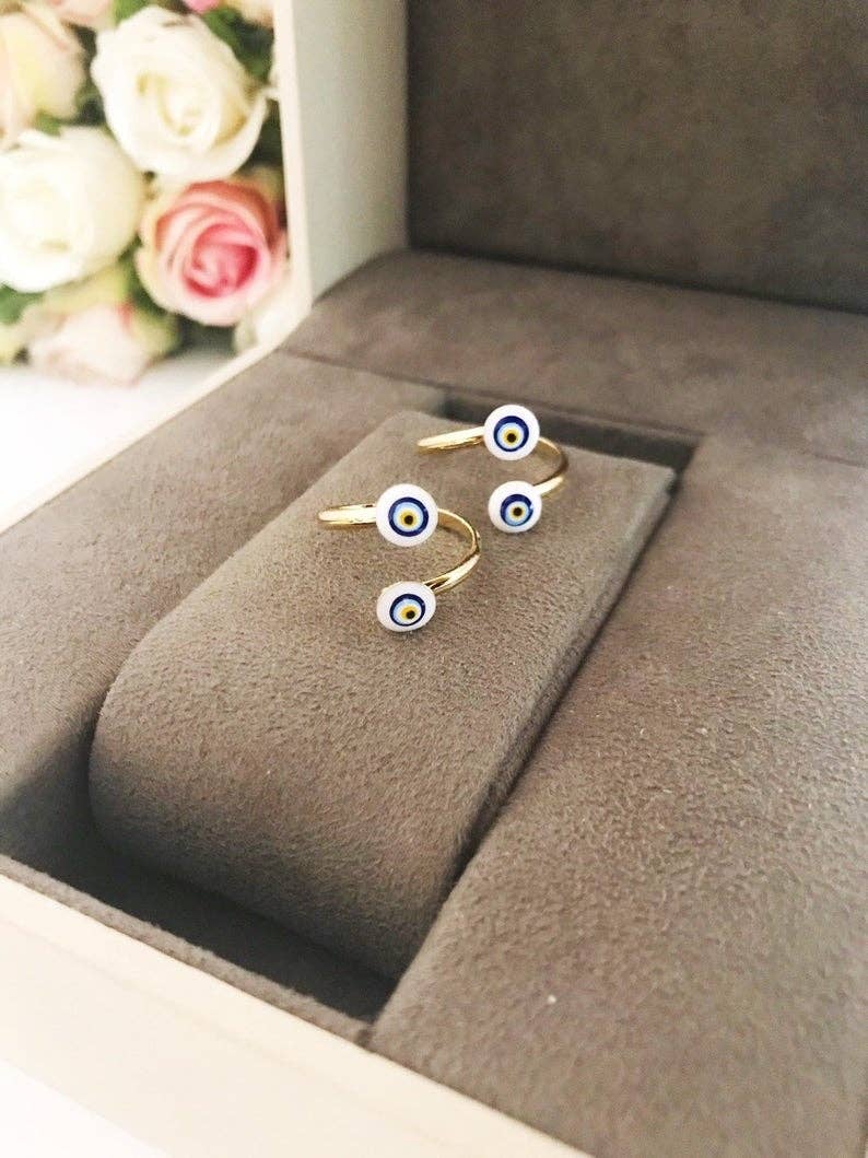 Adjustable Evil Eye  Ring