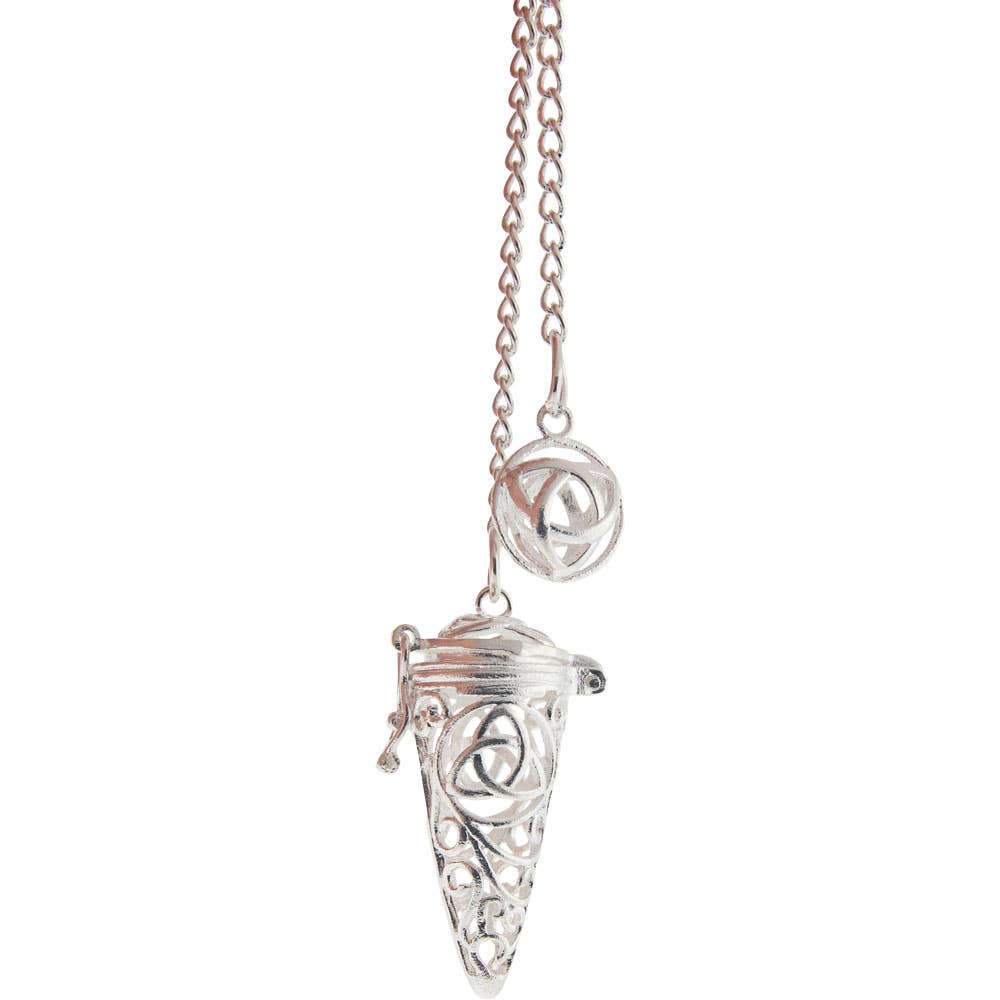 Triquetra Chambered Pendulum Antique Silver