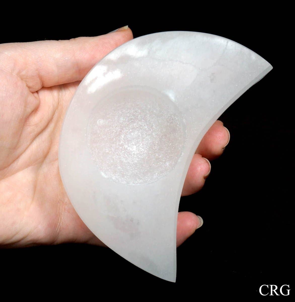 Selenite Moon Tealight Candle Holder Size 4 Inches Crystal Gemstone Home Decor: 1 Piece