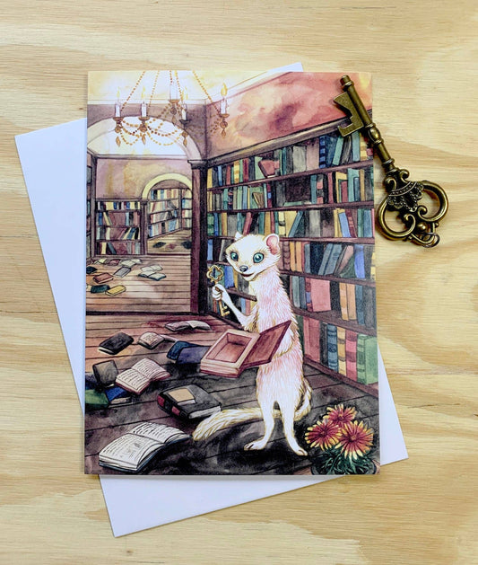 Treasure Seeker Greeting Card Ermine Design
