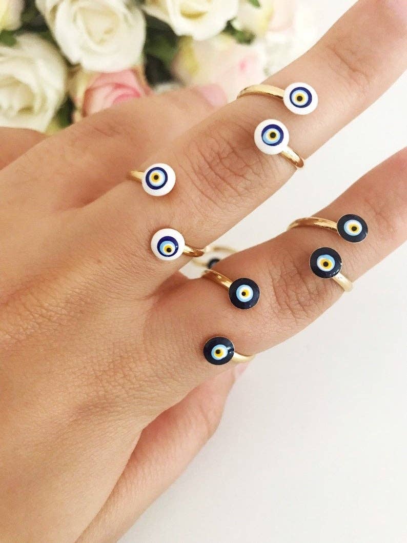 Adjustable Evil Eye  Ring