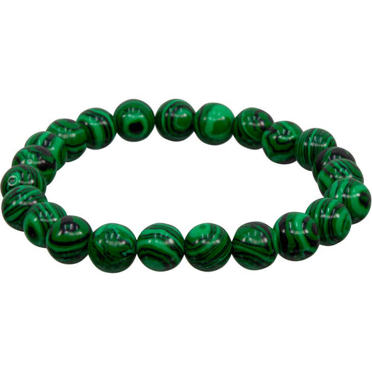 Malachite (Reconstituted) Bracelet 8mm Round Beads