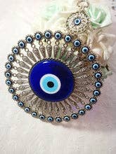 Large Glass Blue Evil Eye Wall Hanging Ornament