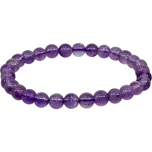 Amethyst Bracelet 6-8mm Round Beads
