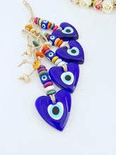 Heart Evil Eye Wall Hanging, Glass Evil Eye Home Decor