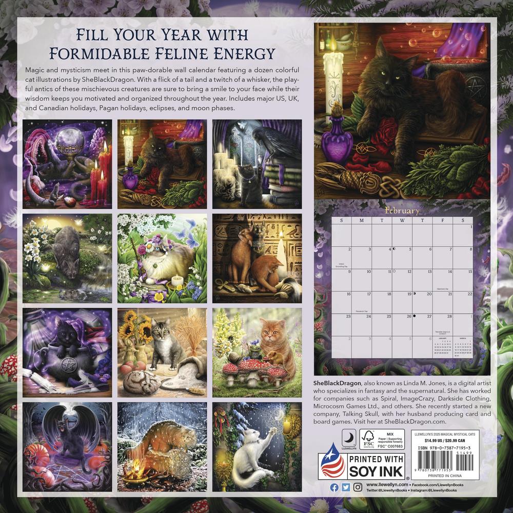 Llewellyn's Magical Mystical Cats 2025 Calendar