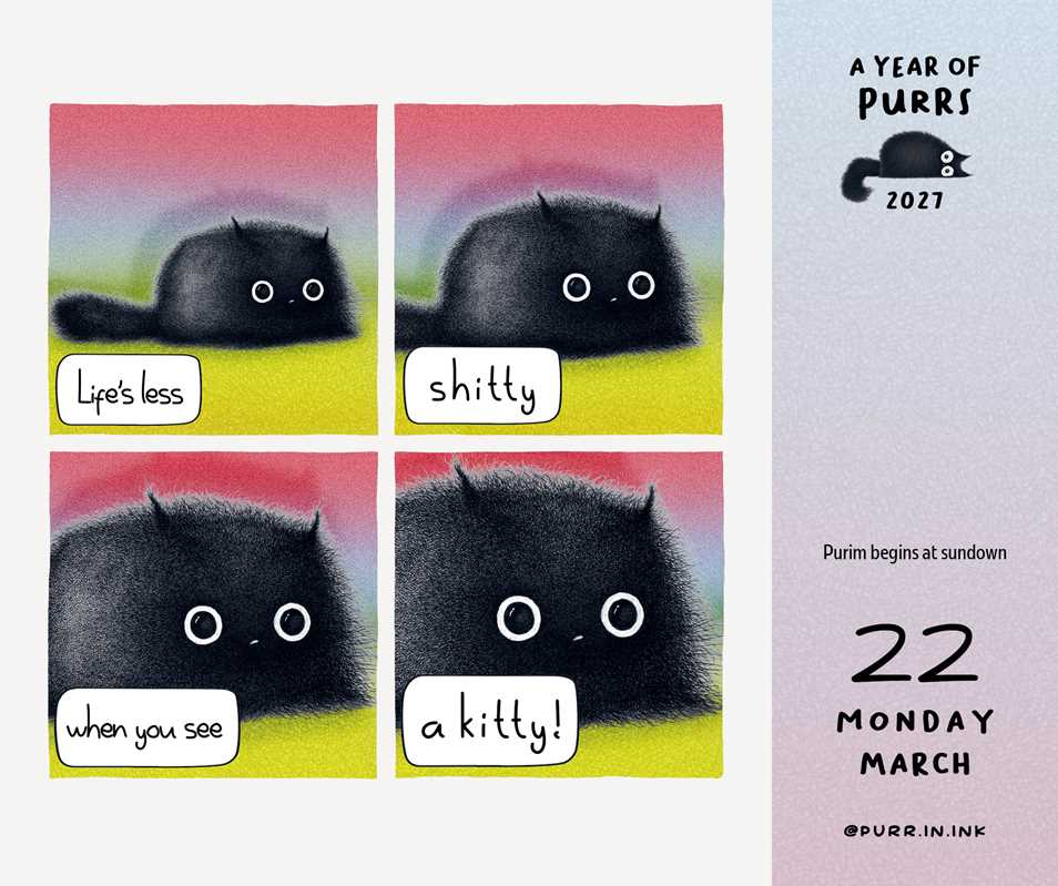 Year of Purrs 2027 Day-to-Day Calendar by Luis  Coelho: Calendar; 640 pages / English