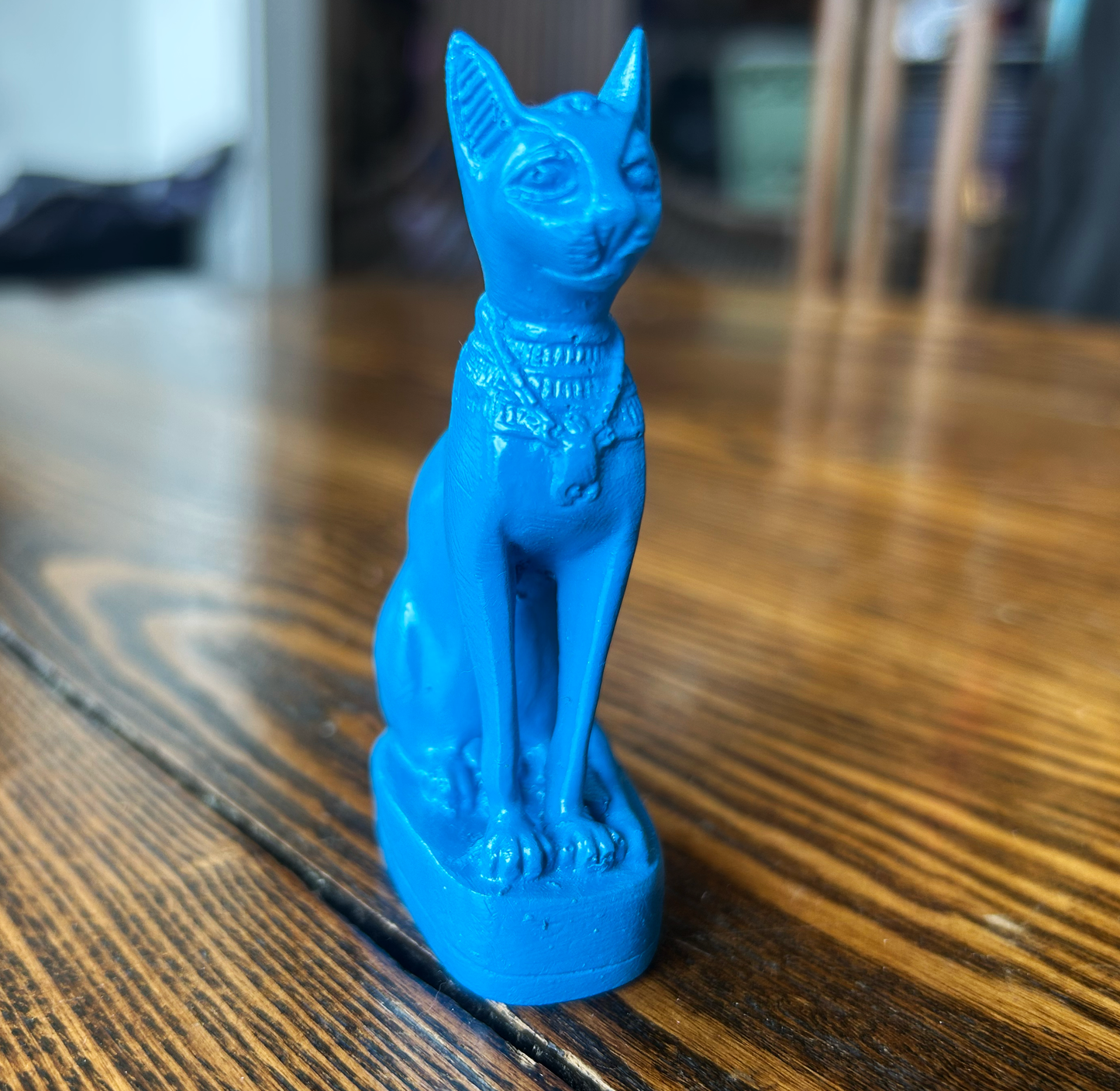 Bastet Cat Blue | Handmade Resin Statue | 3 inches