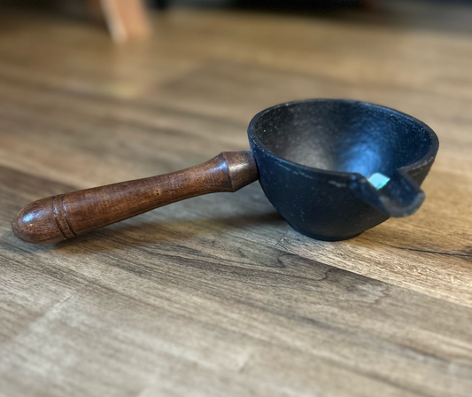 Cast Iron Censer w/ Wooden Handle