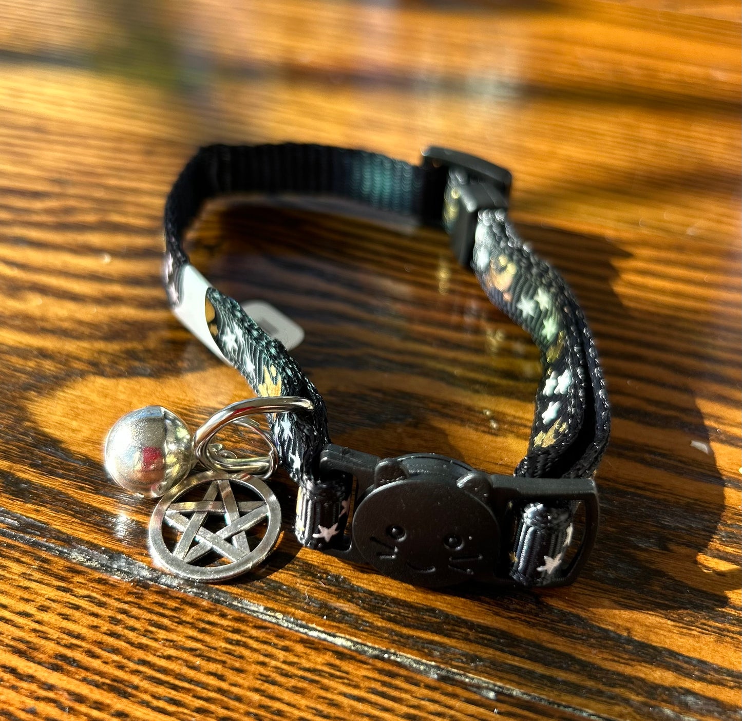 Cat collar w/pentacle & bell