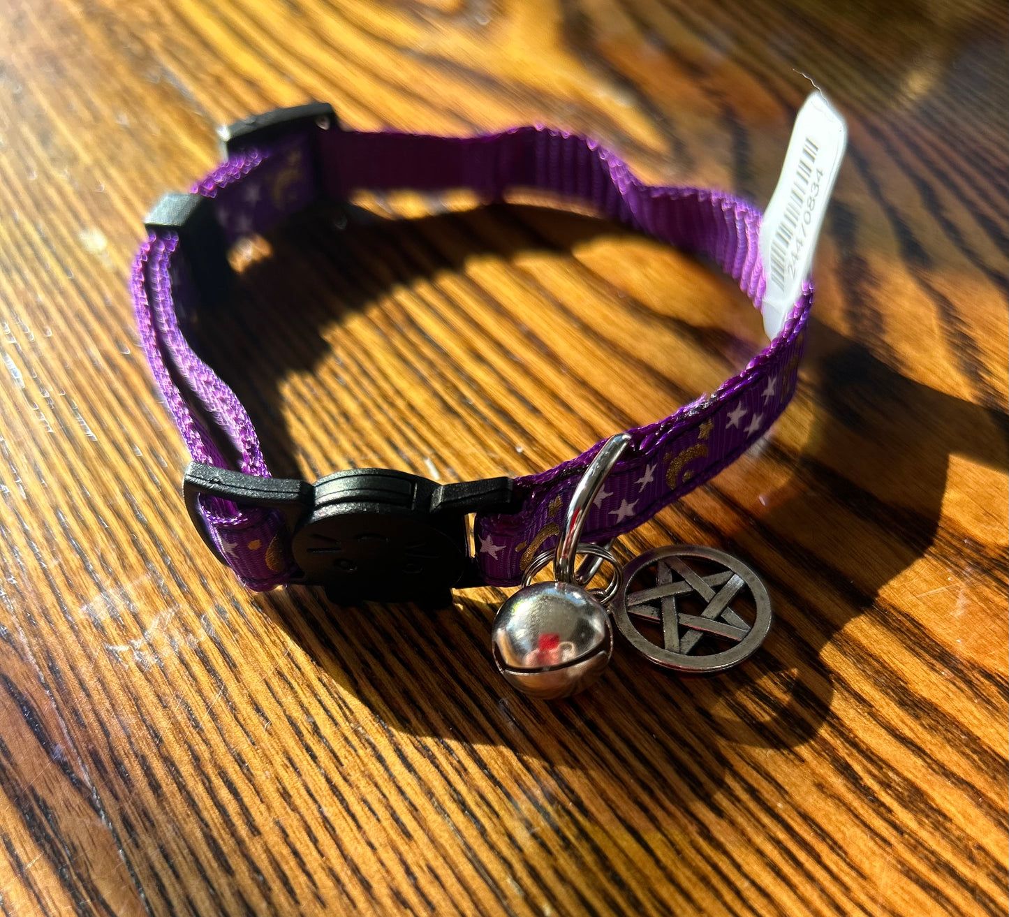 Cat collar w/pentacle & bell