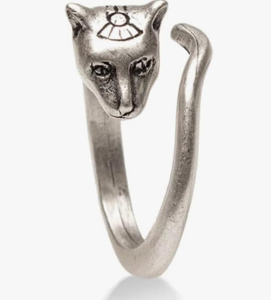 Egyptian Cat Ring - Silver Finish