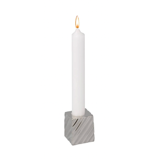 Silver Cube candle holder (1/2" Candle)