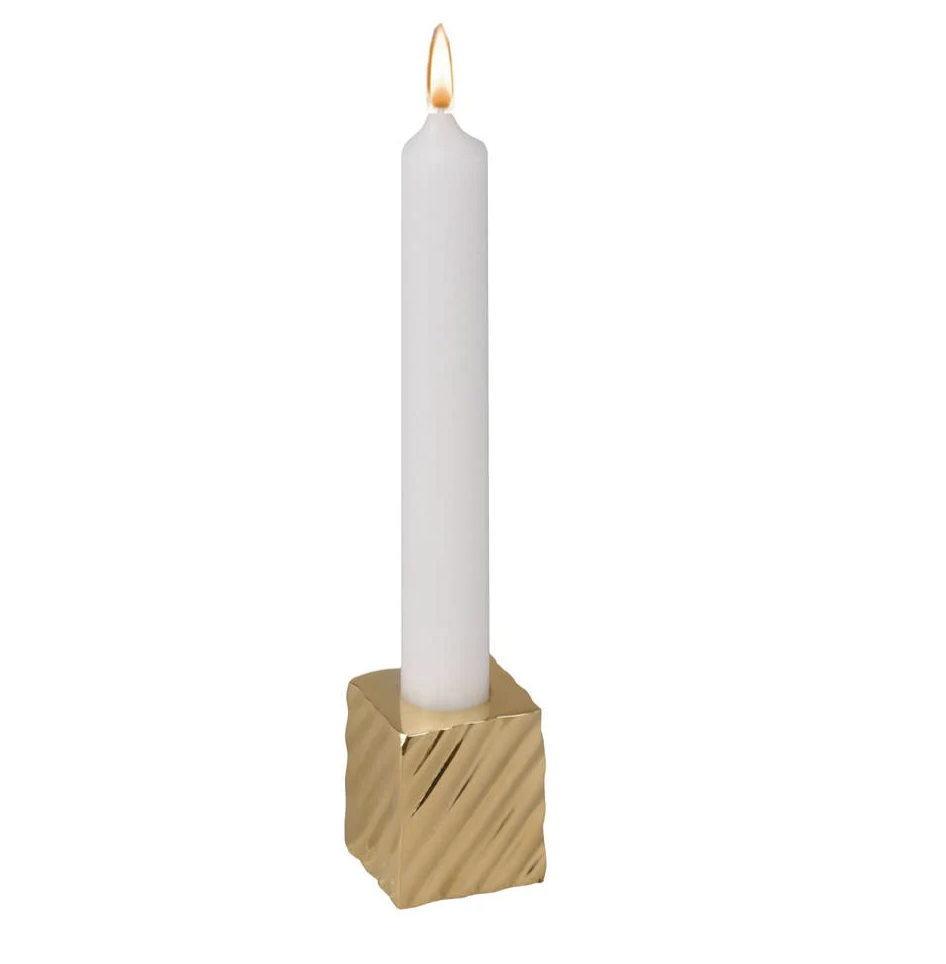 Brass cube candle holder (1/2" Candle)
