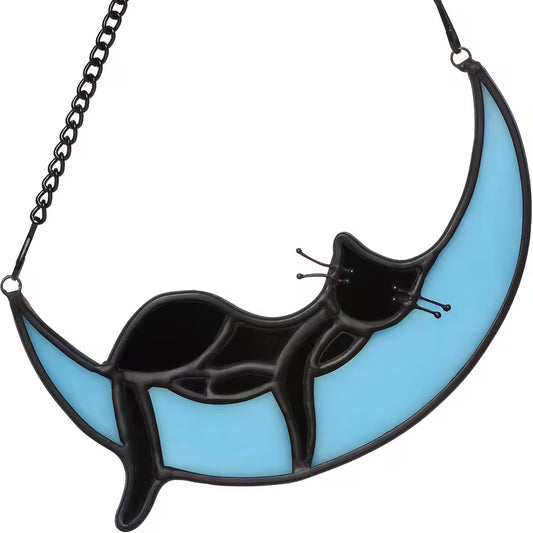 Sleeping Cat Moon Suncatcher