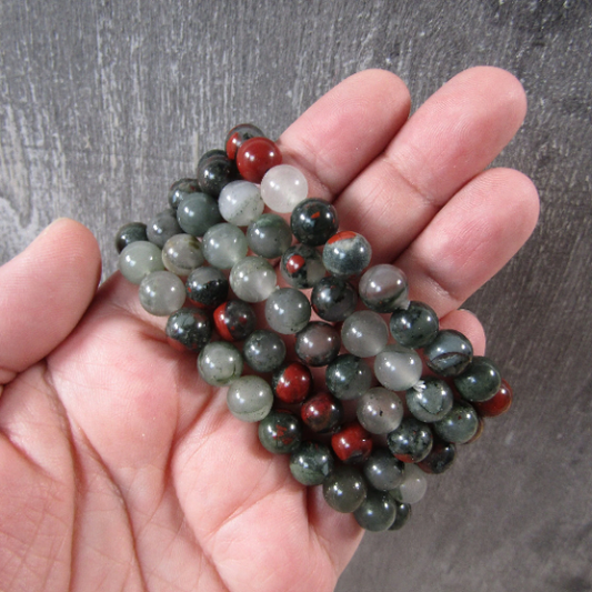 Gemstone 8 mm Round Bracelets: African Bloodstone