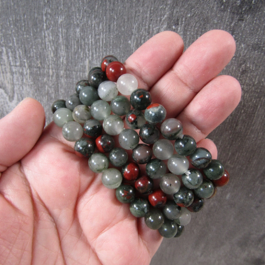 Gemstone 8 mm Round Bracelets: Black Moonstone