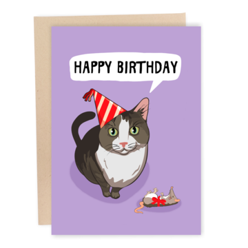 Dead Mouse Cat Birthday Card - Funny Birthday Card