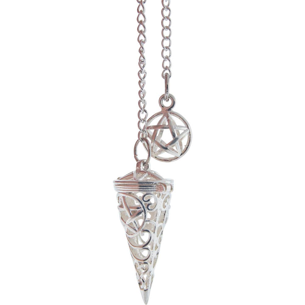 Pentacle Chambered Pendulum Antique Silver