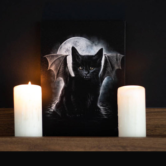 Bat Cat Canvas Plaque by Spiral Direct