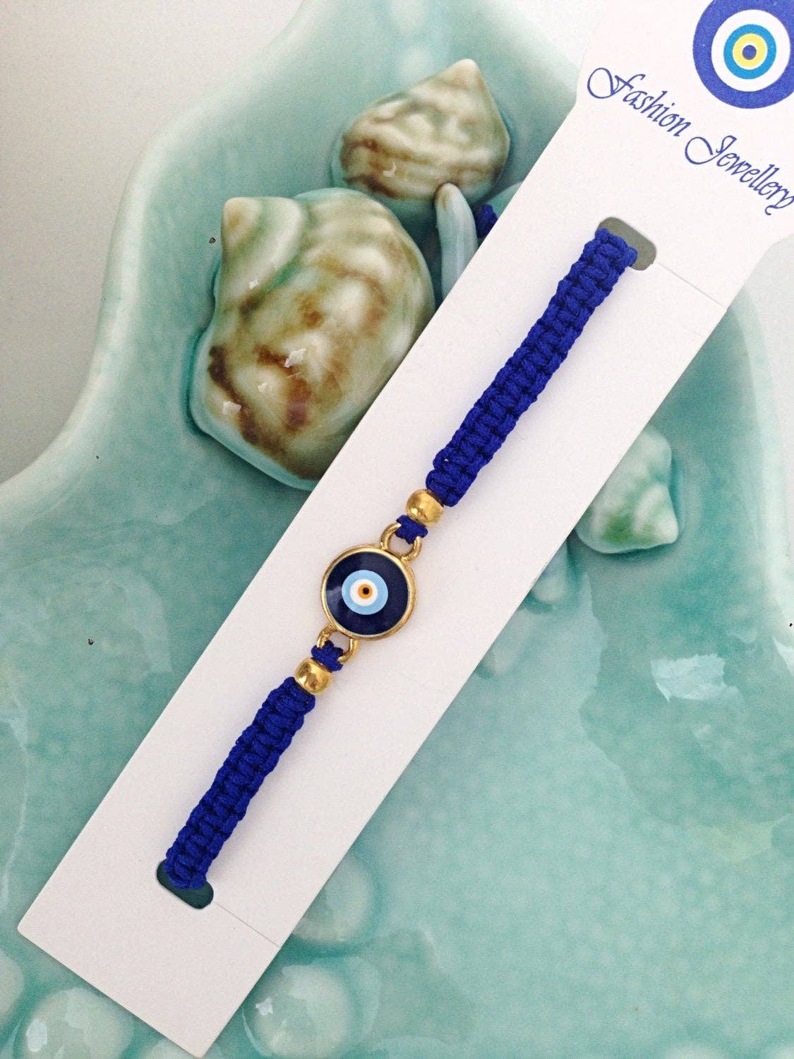 Blue Evil Eye Bracelet, Blue String Bracelet